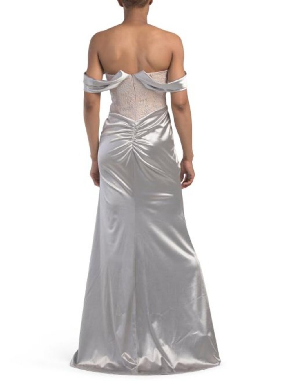 RENE BY RENE RUIZ Off The Shoulder Metallic Gown - Picture 2 of 5